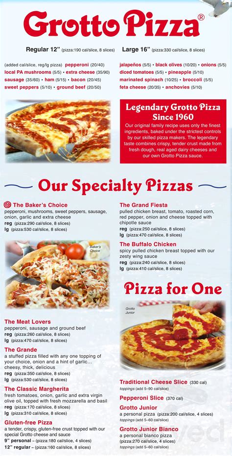 grottos pizza|grotto's pizza menu.